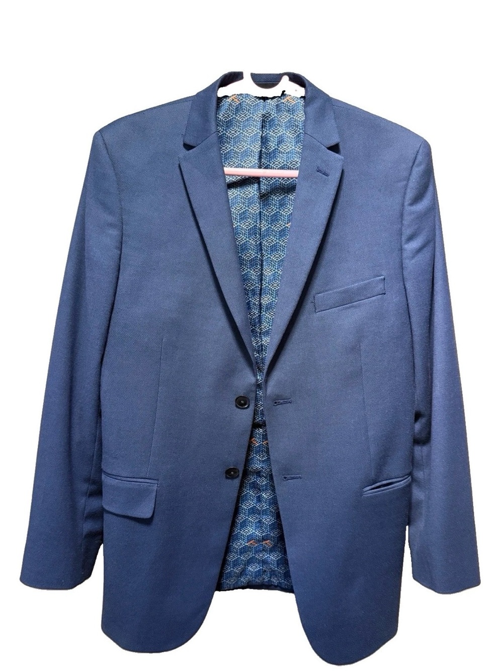 TALLIA Navy Blue Two-Button Sport Coat-AA